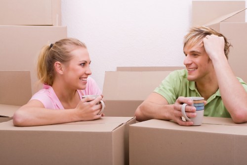 Office removals team preparing a Barnes business move