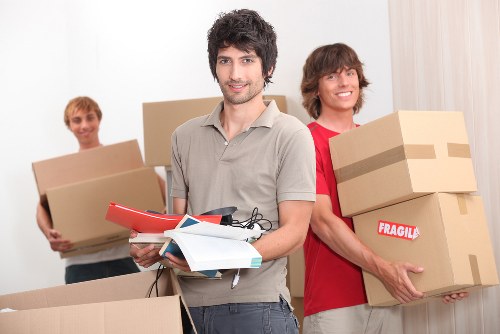 Securely packed items inside a moving van