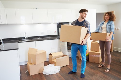 Local man and van in Barnes carrying boxed items