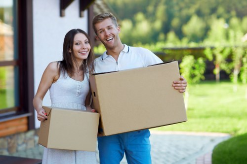 Movers loading household items for a local Barnes home relocation