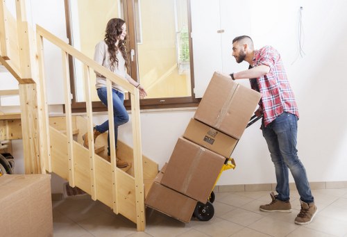 Packing and organizing belongings for storage in Barnes