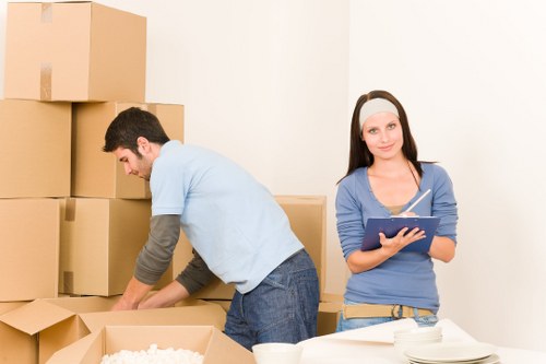 Boxes and household items prepared for a local move