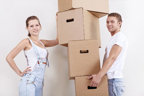 Unpacking boxes in a Barnes property after relocation
