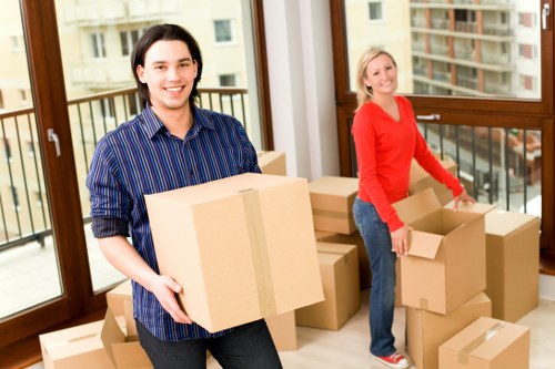 Furniture loading into a van for a Barnes relocation